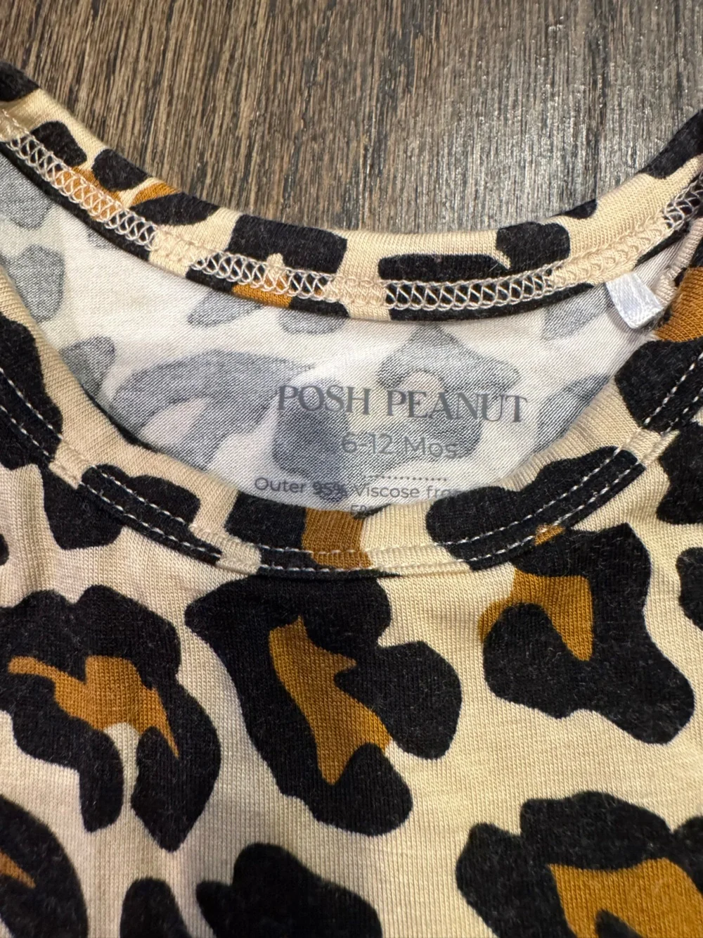 Posh Peanut bamboo leopard twirl dress with body suit size 6-12 months
